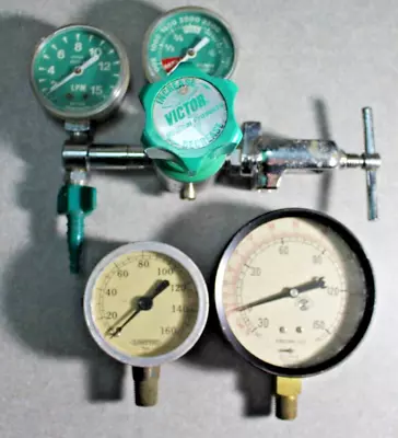 Home Victor Medical DU76933 Oxygen Regulator 3000 PSI Gauge +2 Gauges • $9.99