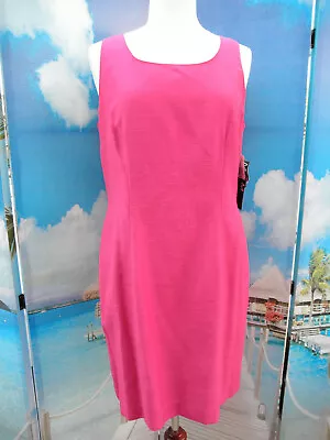 NEW By M.H.M. MELISSA HARPER SIZE 12 CLASSY DEEP PINK SLEEVELESS SHEATH DRESS • $27.99