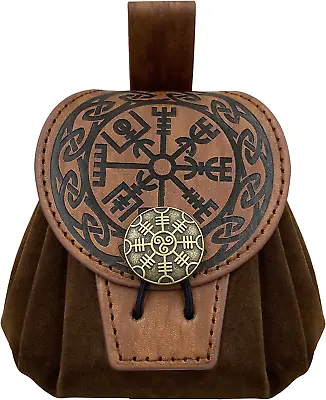 Medieval Embossed Faux Leather Belt Pouch Retro Renaissance For LARP Ren Faire • $15.59