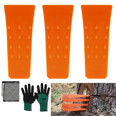 3Pcs Tree Felling Wedges Logging Cutting Cleaving Chainsaw Wedge Tool Plastic • £10.41