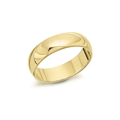 18ct Yellow Gold D Profile Wedding Band 3mm-6mm Light Weight • £208.80