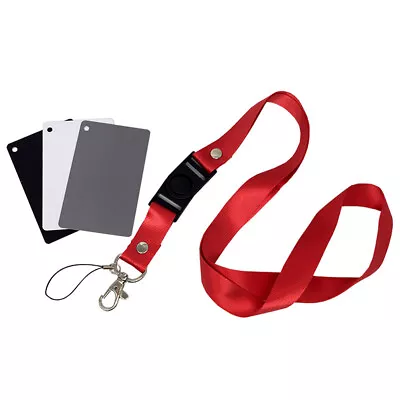 White Black 18% Gray Color Balance Cards Digital Grey Card With Neck-Strap M5Z5 • £5.29