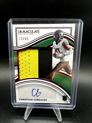 $23.50 • Buy Christian Gonzalez RC 2023 Immaculate Collegiate RUBY RPA #35 Patch Auto SP /65