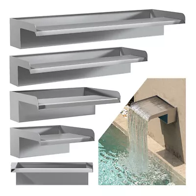 30/40/60cm Pond Waterfall Blade Stainless Steel Water Feature Cascade Fountains • £43.95