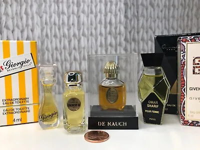 Rare VTG Lot Of 4 MINI Perfumes Givenchy Lll GIORGIO DE RAUCH OMAR SHARIF NIB • $24.99