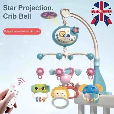 Baby Musical Crib Bed Bell Cot Mobile Stars Dreams Light Nusery Lullaby Toy R • £13.58
