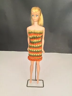 Vintage Midge 1962 Barbie 1958 Blonde Hair Blue Eyes Puffed Out Lips W/Stand • $90