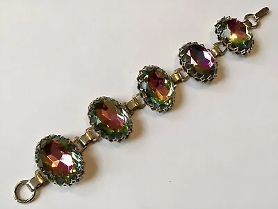 Fabulous Vintage Schiaparelli Watermelon Rhinestone Bracelet • $175