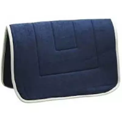 Terry Towel Saddle Pad Blue W/White Binding • $36.75