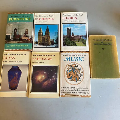 £12 • Buy 7 Observer’s Books Music Circa 1954, Glass, British Geology, London, Cathedrals