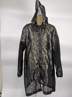 MYCRA PAC Life Reversible Hooded Black Rain Coat Jacket Size 1 S/M • $50.99