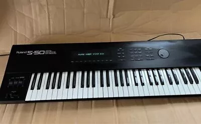 61-Key Digital Sampling Black Keyboard Piano | Vintage Roland S-50 Japan • $1058.84