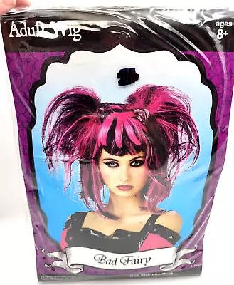 Bad Fairy Adult Punk Costume Wig Black Pink One Size NEW • $16.95