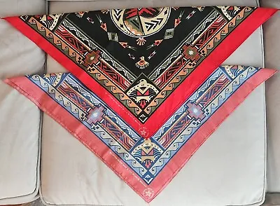 Vintage  Southwest Aztec Bandana Wamcraft Lot Of 2 Handkerchief Western USA Made • $8.99