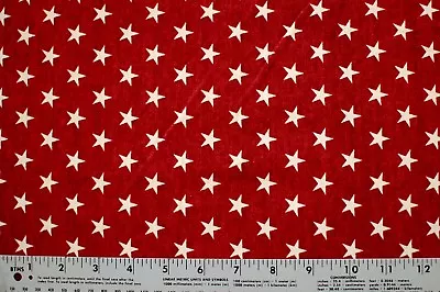 *bty*face Masks*patriotic Vintage White Stars On Red 100% Cotton Flannel Fabric  • £16.38