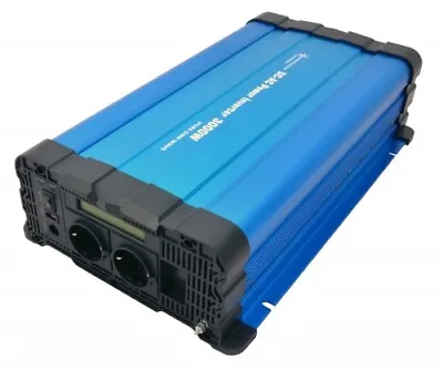 Voltage Converter FS3000D 24V 3000/6000 Watt Pure Sine BLUE Display Inverter • £366.40