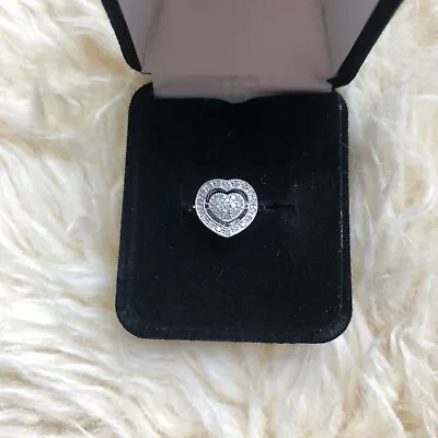 Avon Diamond Love Ring Sterling Silver Heart Ring Size 5 I Love You Ring • $40