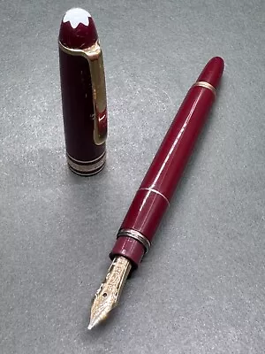 MONTBLANC Meisterstuck 114 Mozart Burgundy Bordeaux GT Fountain Pen 14K 585/F • $330