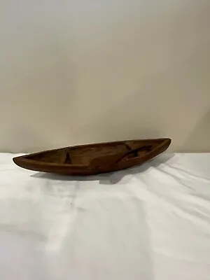 $42.99 • Buy Vintage Small Wooden Canoe | Handmade | Hand Carved | One Of A Kind | One Oar