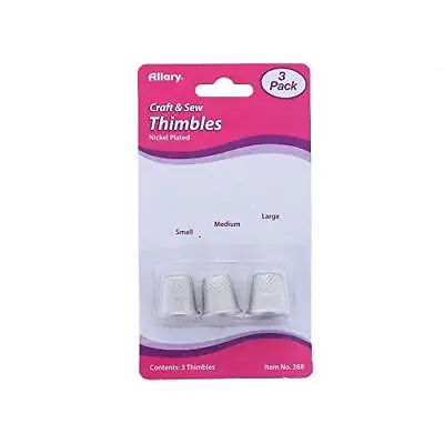 Allary Craft & Sew ASSORTED THIMBLES Pack Small Medium & Large Sizes (1 Of Each • $6.83
