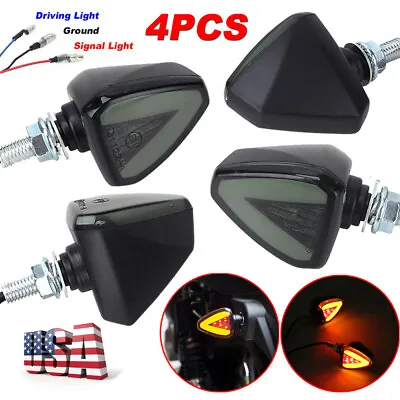4X Motorcycle Amber Flush Mount LED Turn Signal Indicator Blinker Light Lamp New • $14.05
