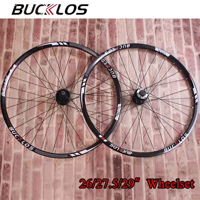 BUCKLOS 26/27.5/29  Mountain Bike Wheelset Front Rear QR Aluminum Alloy Clincher • $84.99