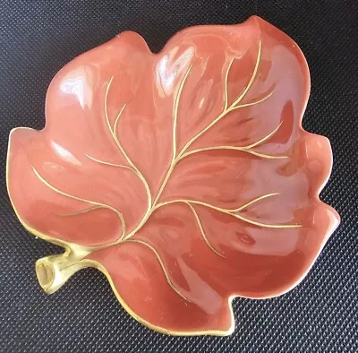 Vintage Carlton Ware Rouge Royale Leaf Shaped Trinket/Candy Dish Excellent Cond • $12.50