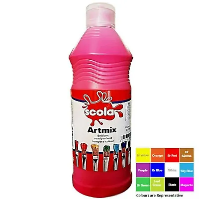 £6.95 • Buy  Artmix 600ml Bottles Ready Mix Craft Poster Paints Kids Childrens Asst Colours