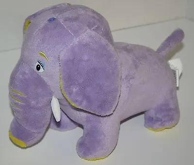 Moshi Purple Plush Elephant 12  Lavender Pop Tops Yellow Stuffed Animal Soft Toy • $10.56