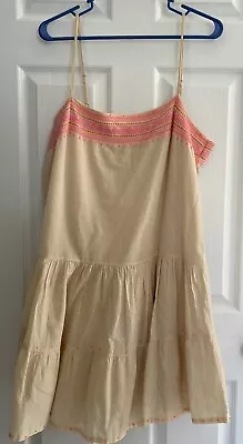 Women’s J.Crew Size L Pullover Spaghetti Strap Embroidered Knee Length Sundress • $8