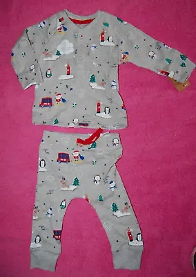 George Christmas Pyjamas 2 Piece Set Multicoloured 3-6 Months BNWT • £6.99