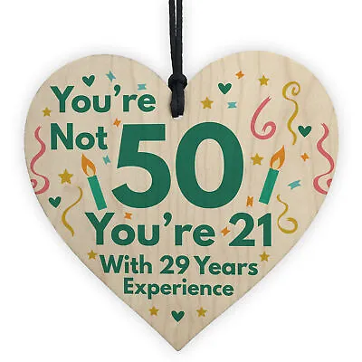 25th 30th 40th 50th 60th Birthday Gifts Funny Wooden Heart Mum Dad Nan Grandad  • £3.99