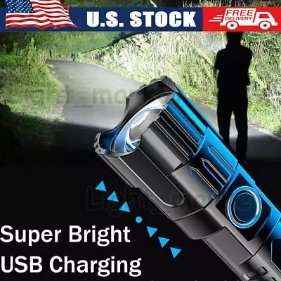 Super Bright Mini LED Flashlight Rechargeable Zoom Keychain Cap Hat Light Torch • $9.99