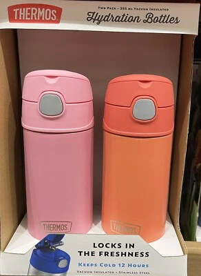 $39.95 • Buy Thermos Funtainer Drink Bottle Kids Vacuum Flask Jar Straw 2pcks X 355ml