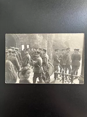 WW1 Officers And Bandsmen At Church Parade East Kent  The Buffs  Regiment (?) • £7.99