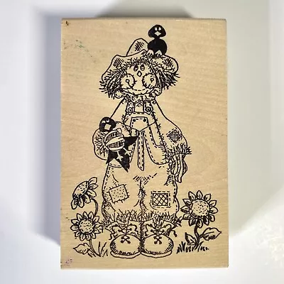 Stamp Affair COUNTRY SCARECROW Rubber Fall Autumn Harvest Crow Sunflower Wood • $4.99
