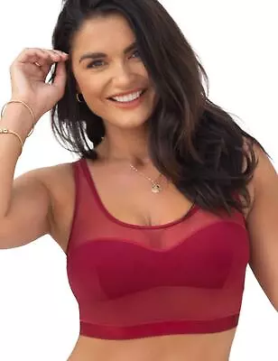 Pour Moi India Soft Cami Top 20308 Womens Longline Camisole Bralette Deep Red • £11