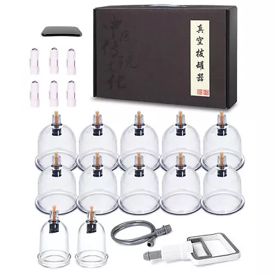 12 Cups Cupping Therapy Set Suction Massage Pain Relief For Face Body Massager • $18.89