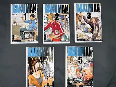 Bakuman Manga BUNDLE Volume 1-5 VIZ English Tsugumi Ohba Takeshi Obata • $12