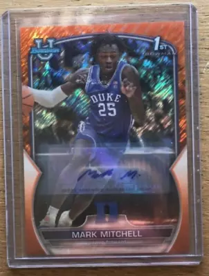 2022 Bowman Chrome University Mark Mitchell Orange Shimmer Refractor Auto /25 • $1.25