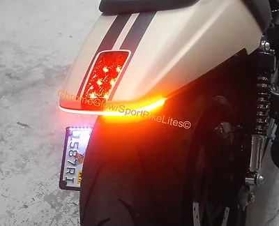 $171 • Buy Run/Brake/Turn Integrated LED Fender Light Bar For '12-Up V-Rod VRod, Smoke Lens