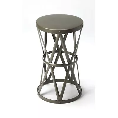 Butler Empire Round Iron Accent Table Gray - 6124330 • $239