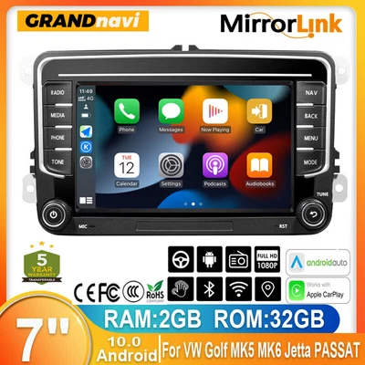 $119.99 • Buy For VW Golf MK5 MK6 Jetta PASSAT Apple Carplay Android 10.0 Car GPS Stereo Radio