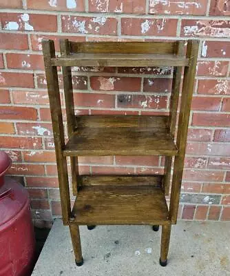 Vintage Arts & Craft Book Shelf Plant Fern Stand 3 Tier Handmade • $79.99