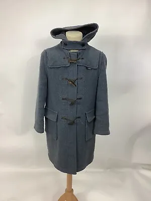 Vintage 70s Gloverall Duffle Coat In Blue 36” Chest Uk Med. Wool Coat #1C • $86.32