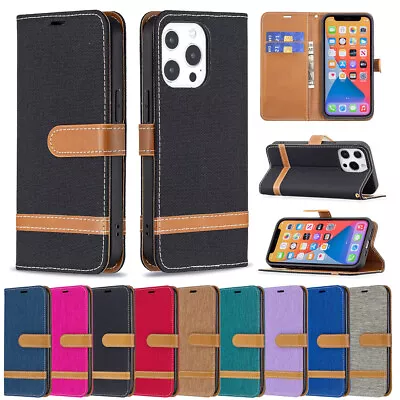 Cowboy Canvas Leather Cover Case Skin  For Iphone 13 12 11 Pro Max XS Max 6 7 8 • $7.16