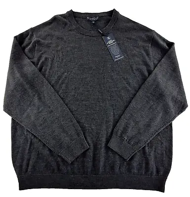 Hart Schaffner Marx Extra Fine Merino Wool Charcoal Crewneck Sweater Men's Sz M • $25.49