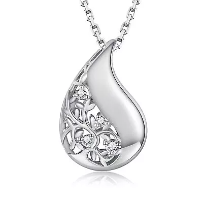 Sterling Silver Tree Of Life Teardrop Urn Necklace For Ashes Cremation Jewelry • $89.96