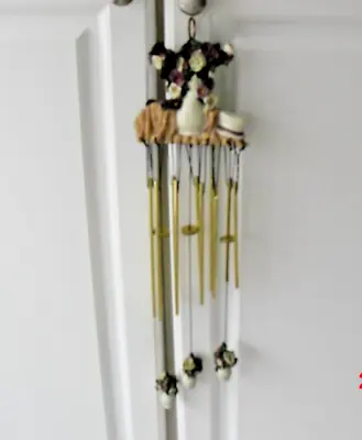 Hanging Bell Top Inside Outside Door House Brass Porcelain Musical Colorful • $17.99