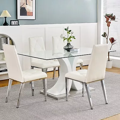 Modern Simple Light Luxury Dining Chair PU Leather Dining Chairs Set Of 2 • $159.99